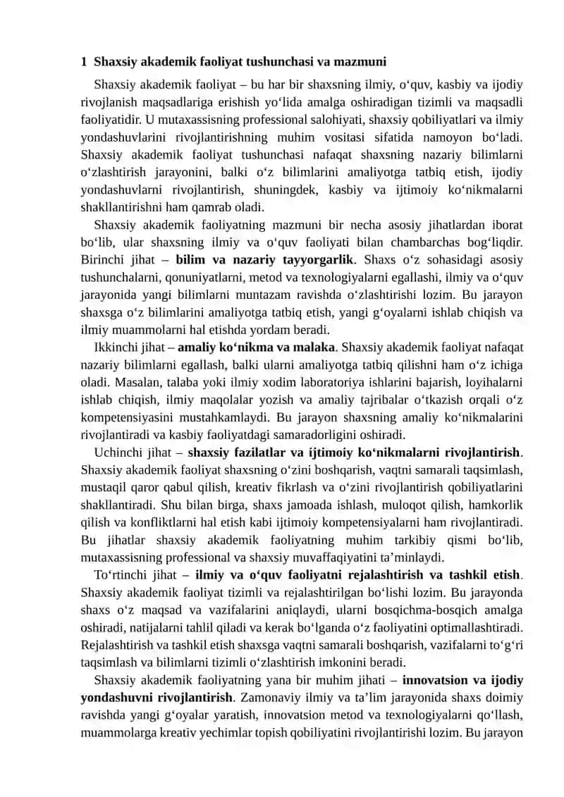 Shaxsiy akademik faoliyat va unda tashkil etish vositalari 3