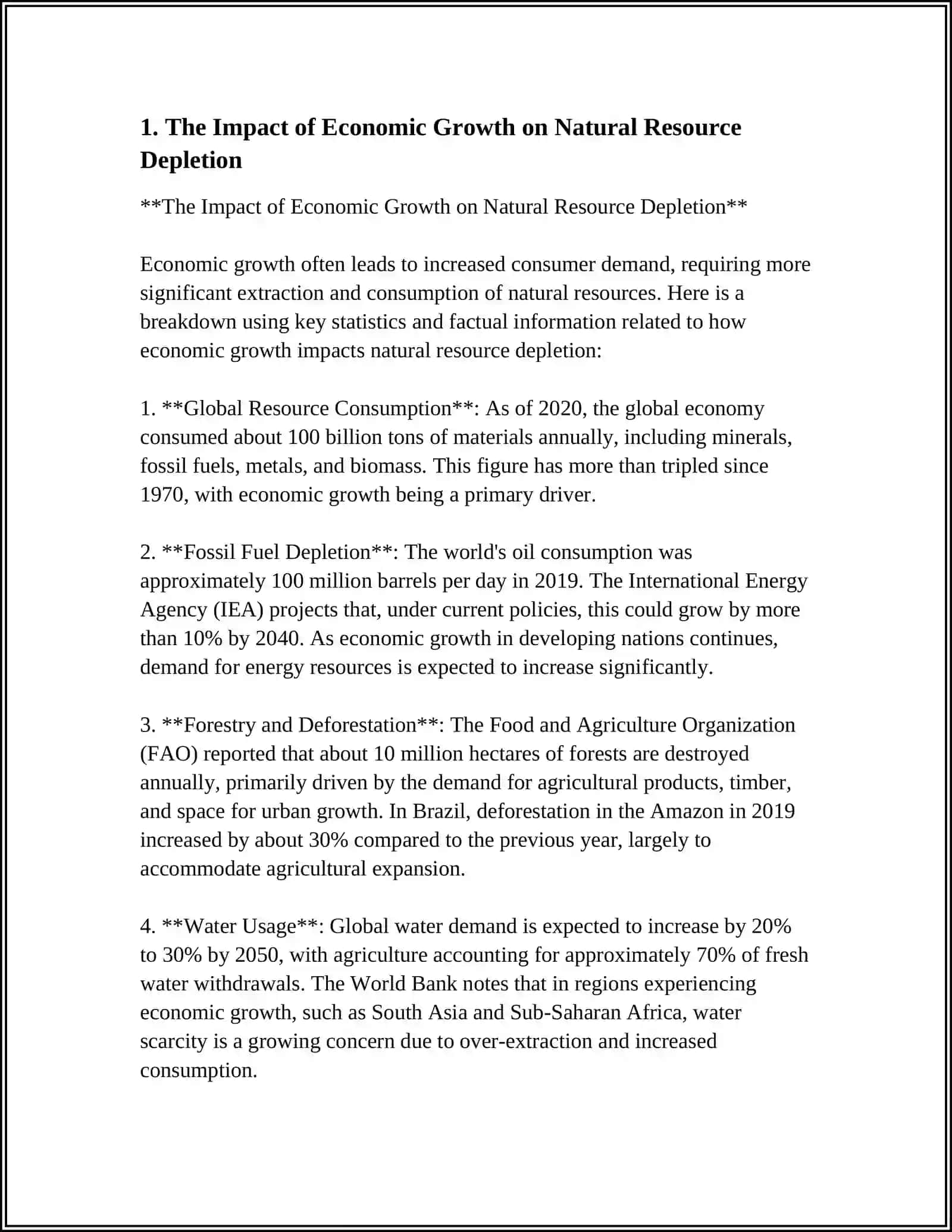The Impact of Economic Growth on Natural Resource Depletion 3