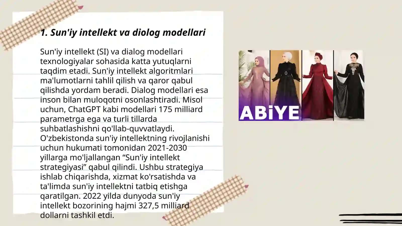 Sun'iy intellekt va diolog modellari 3