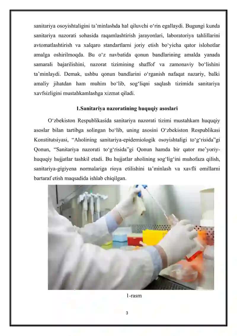 Sanitariya nazorati to‘g‘risida qonun bandlarini o‘rganish 3