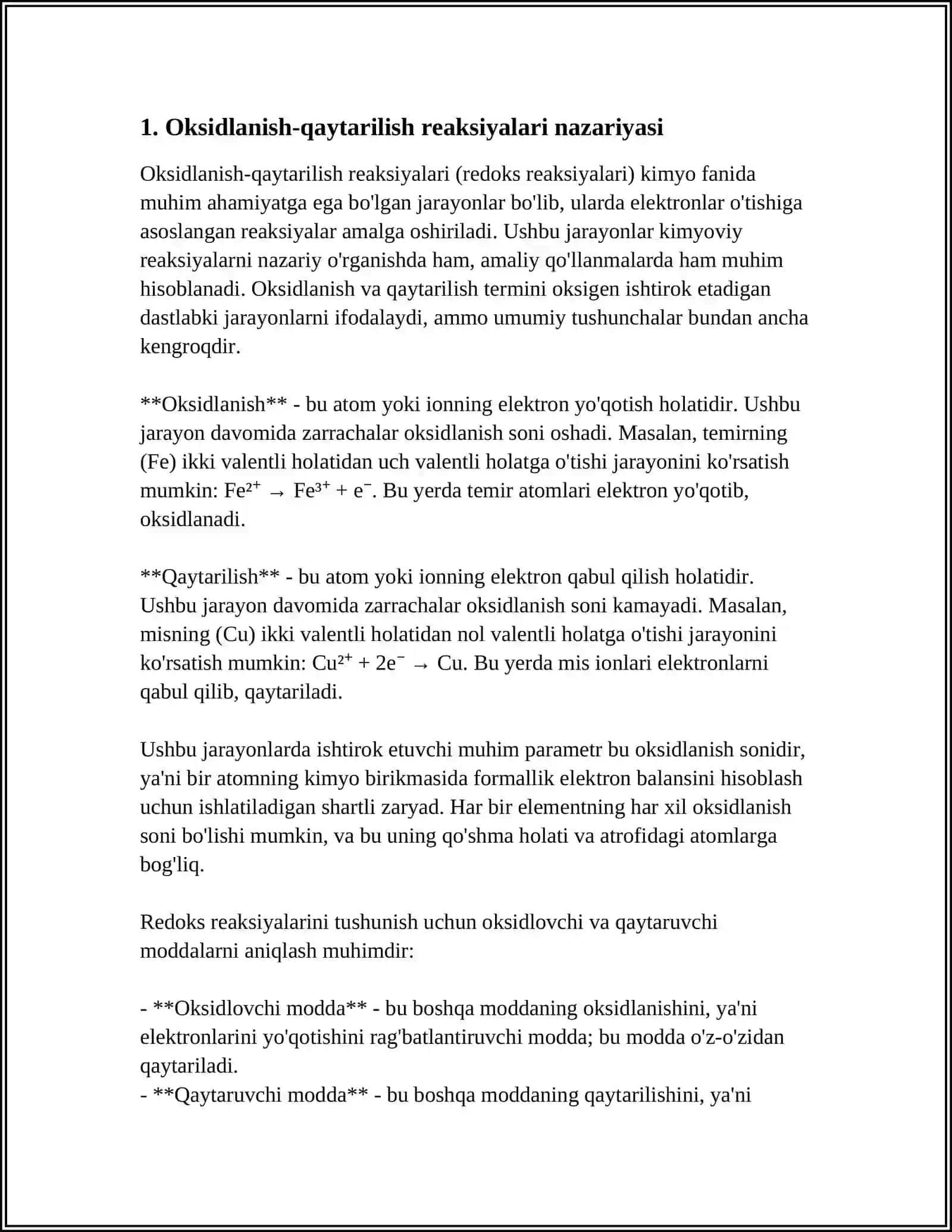 OKSIDLANISH QAYTARILISH REAKSIYALARI 3