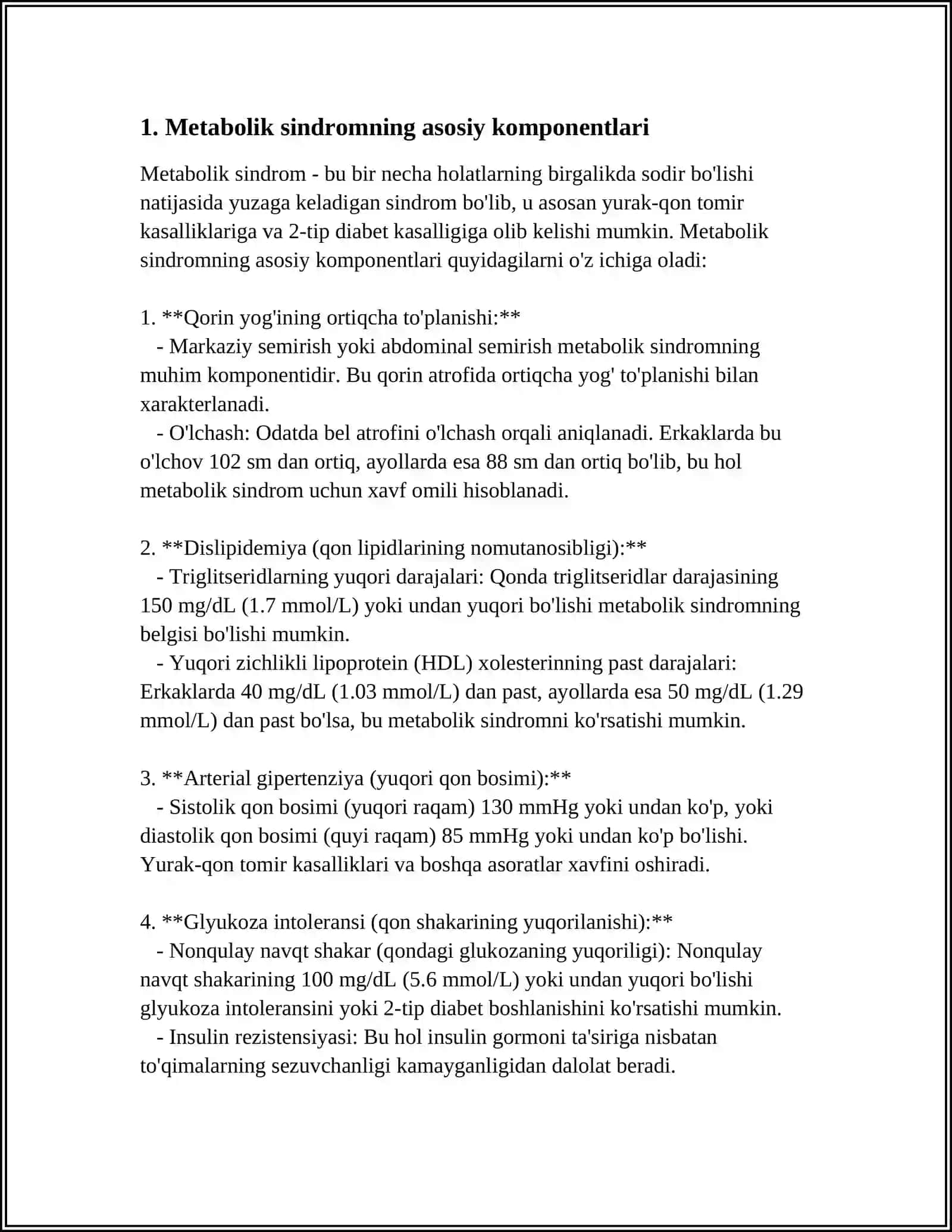 METABOLITIK SINDIROM. 2-TIP QANDLI DIABET 3