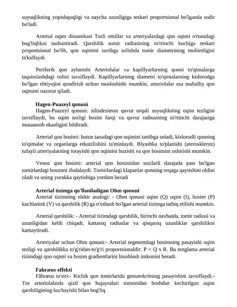 Arteryaning Tarqalish Qonunyatlari 3