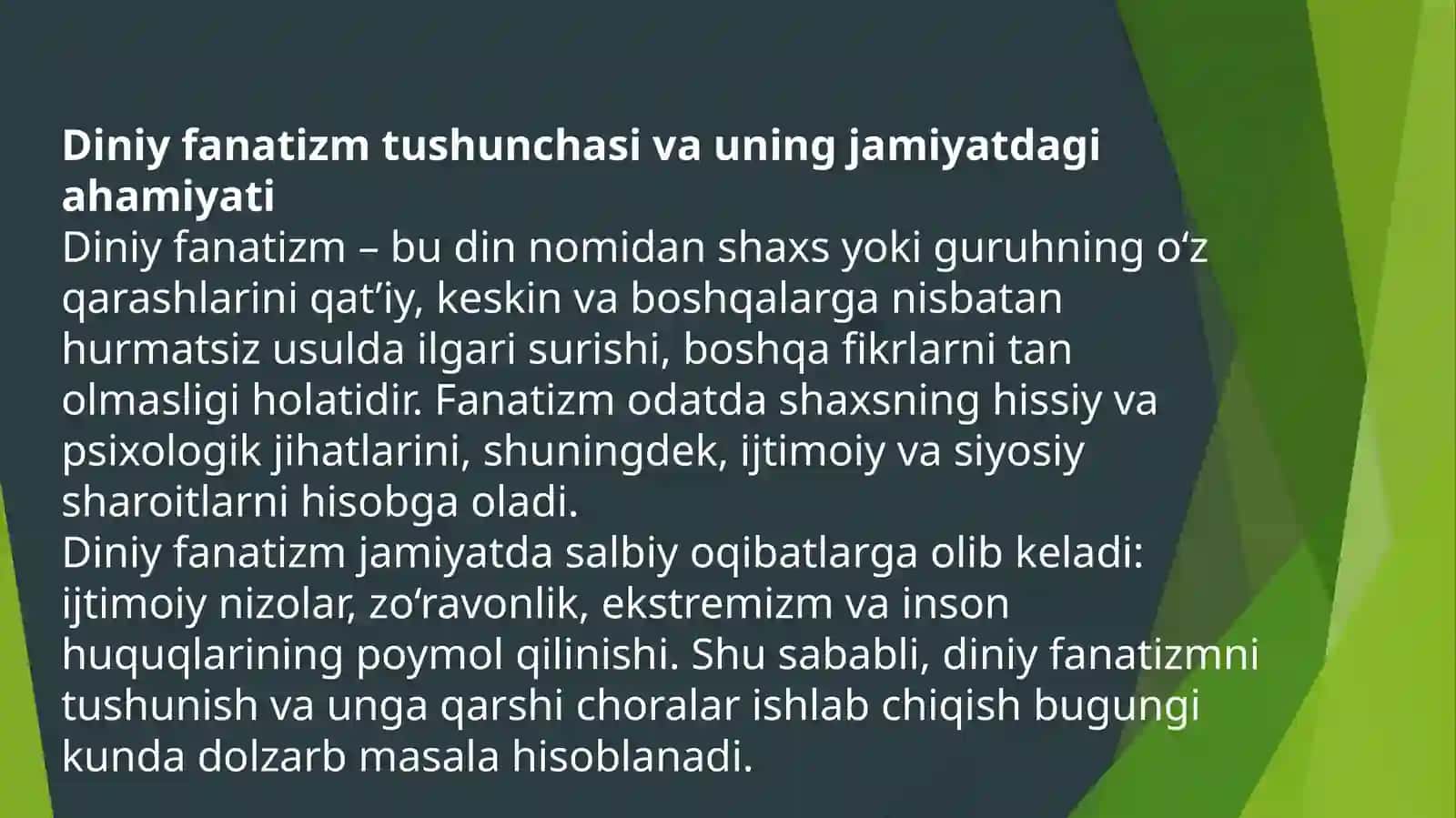 Diniy fanatizmning asoslari va manbalari 3