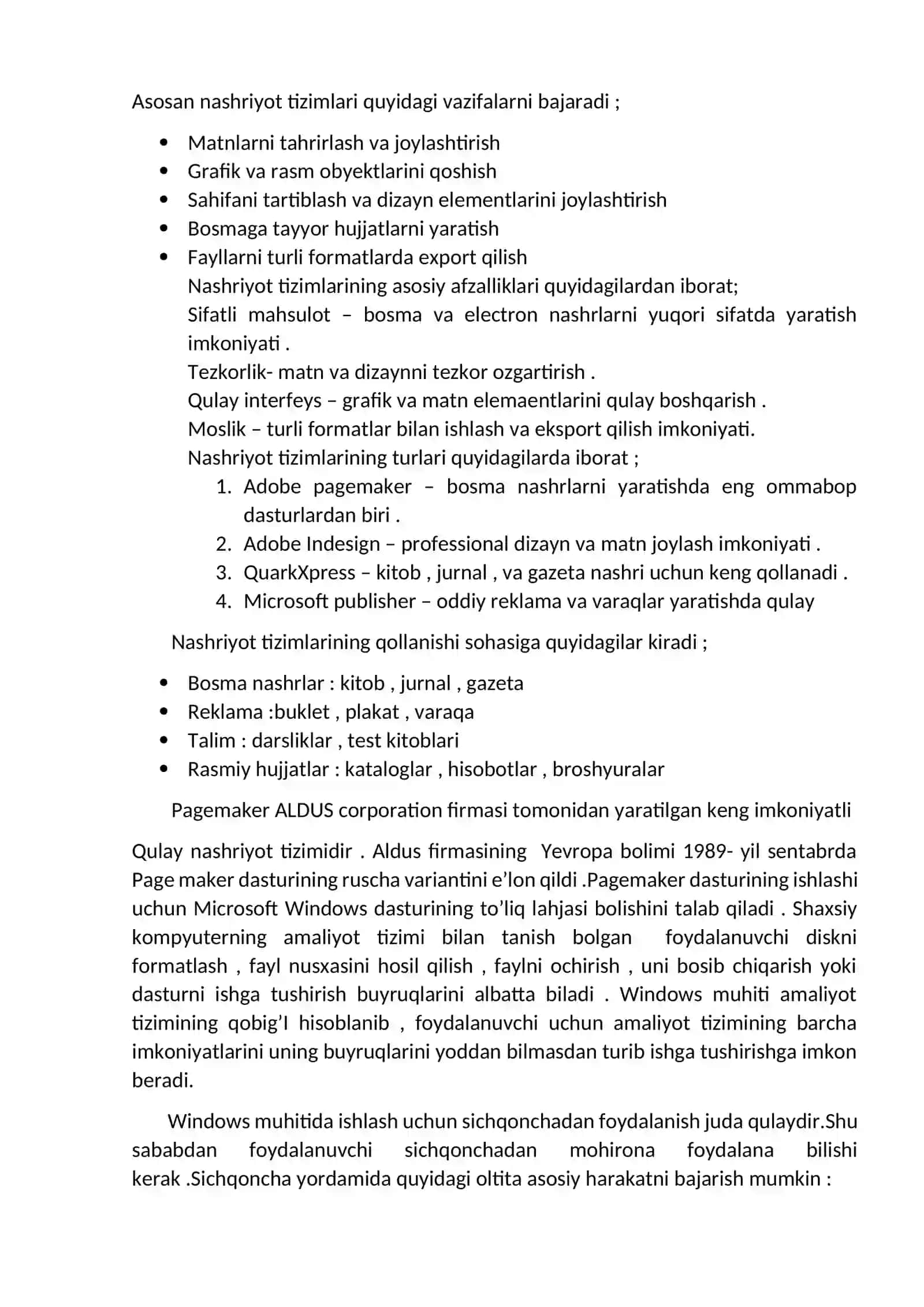 Nashriyot tizimlari va Pagemaker dasturi 3
