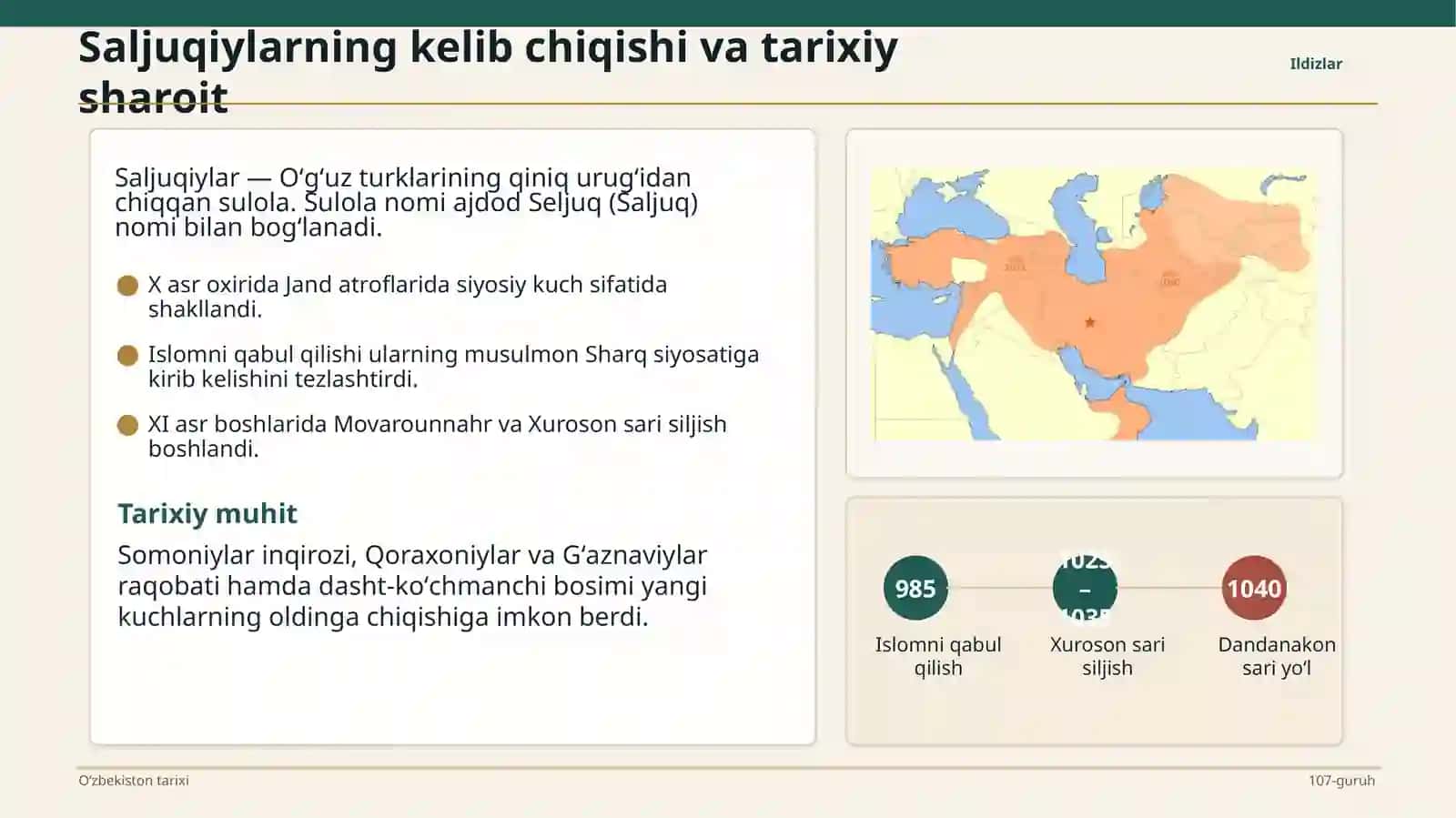 Saljuqiylar saltanatining tashkil etilishi 3