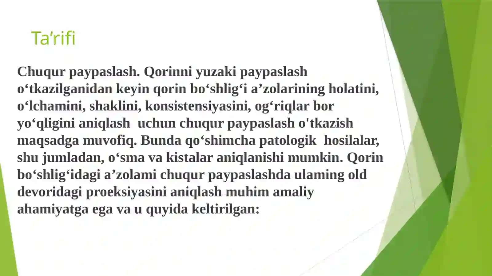 Qorin chuqur palpatsiyasi 3