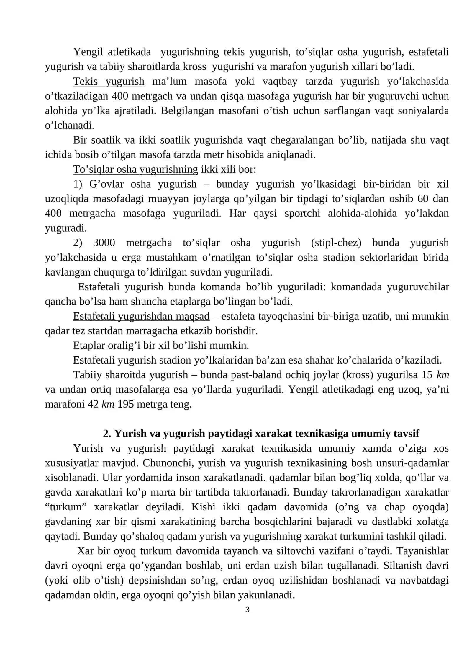 Yurish texnikasi asoslari 3