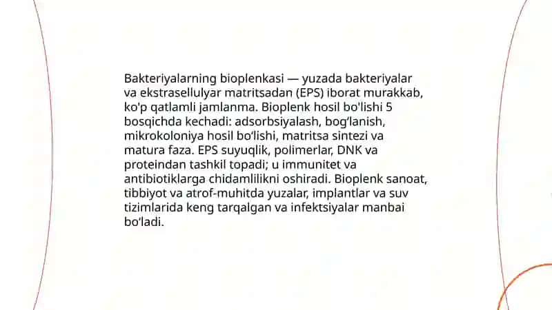 Bakteriyalarning bioplenkasi 3