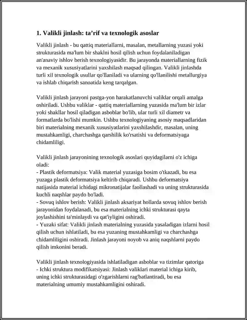 Valikli Jinlash Texnologik Jarayoni va Uskunalari 3
