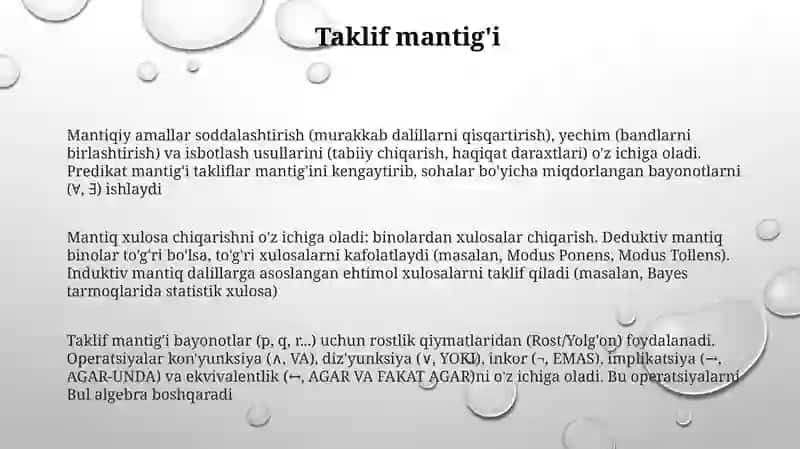 Mantiq xulosa chiqarish 3