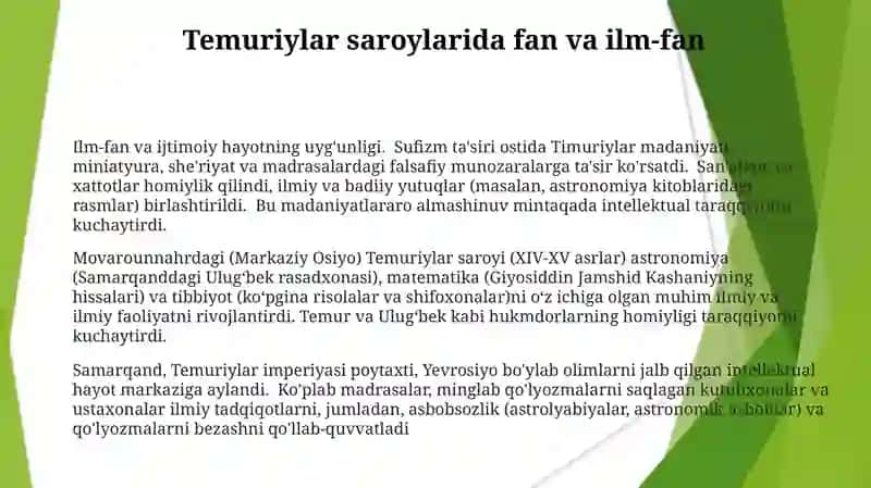 Timuriylar davrida ijtimoiy hayot 3