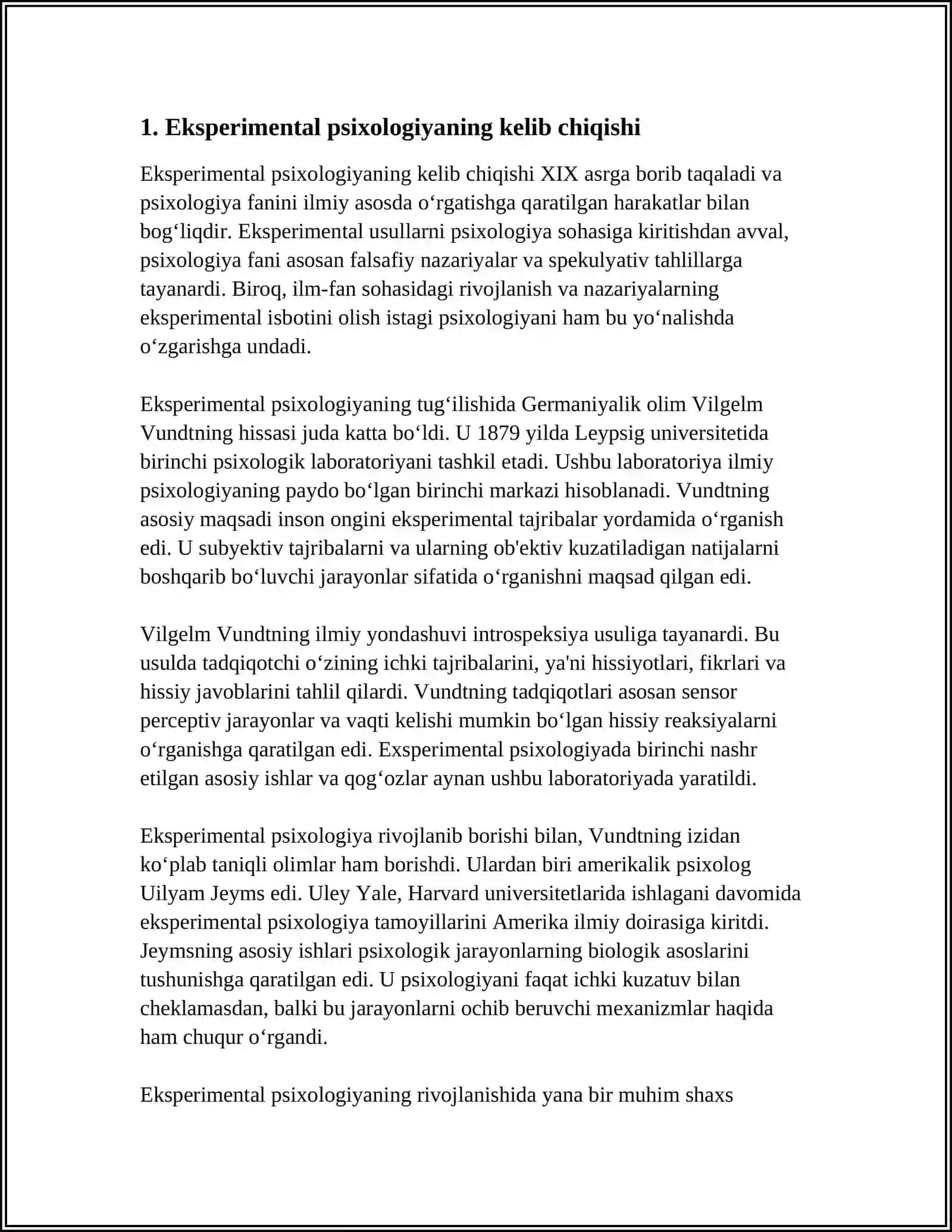 EKSPIREMENTAL PSIXOLOGIYA TUSHUNCHA VA TARIXI 3