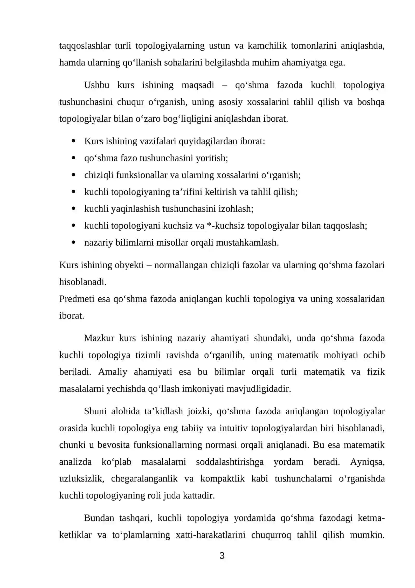 Qoʻshma fazoda kuchli topologiya 3