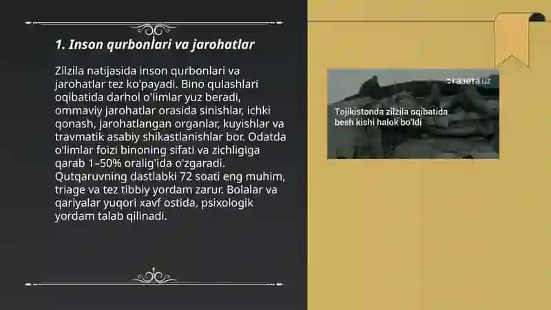 Zilzila oqibatlari 3