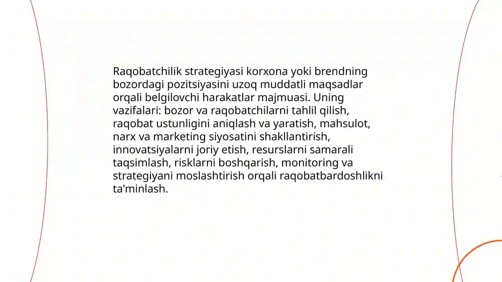 Raqobatchilikning umumiy strategiyalari 3