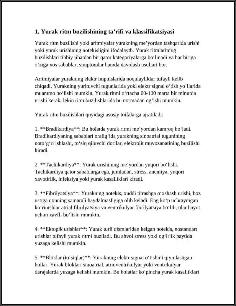 YURAK RITM BUZILISHI. YURAK O'TKAZUVCHANLIGINING BUZILISHI 3