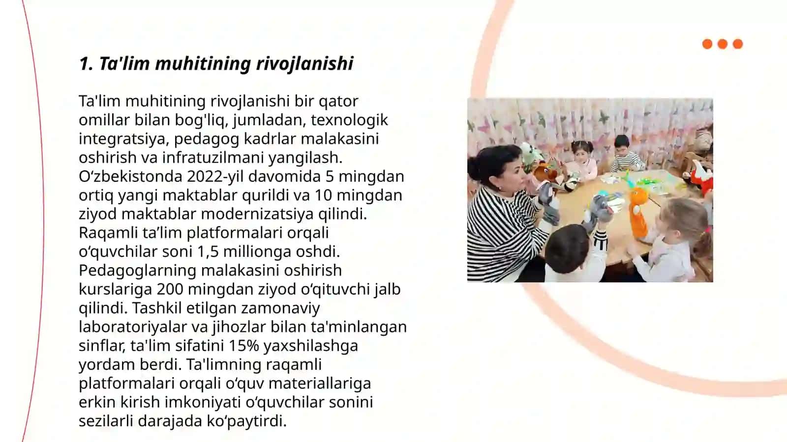 Ta'lim muhitining rivojlanishi 3