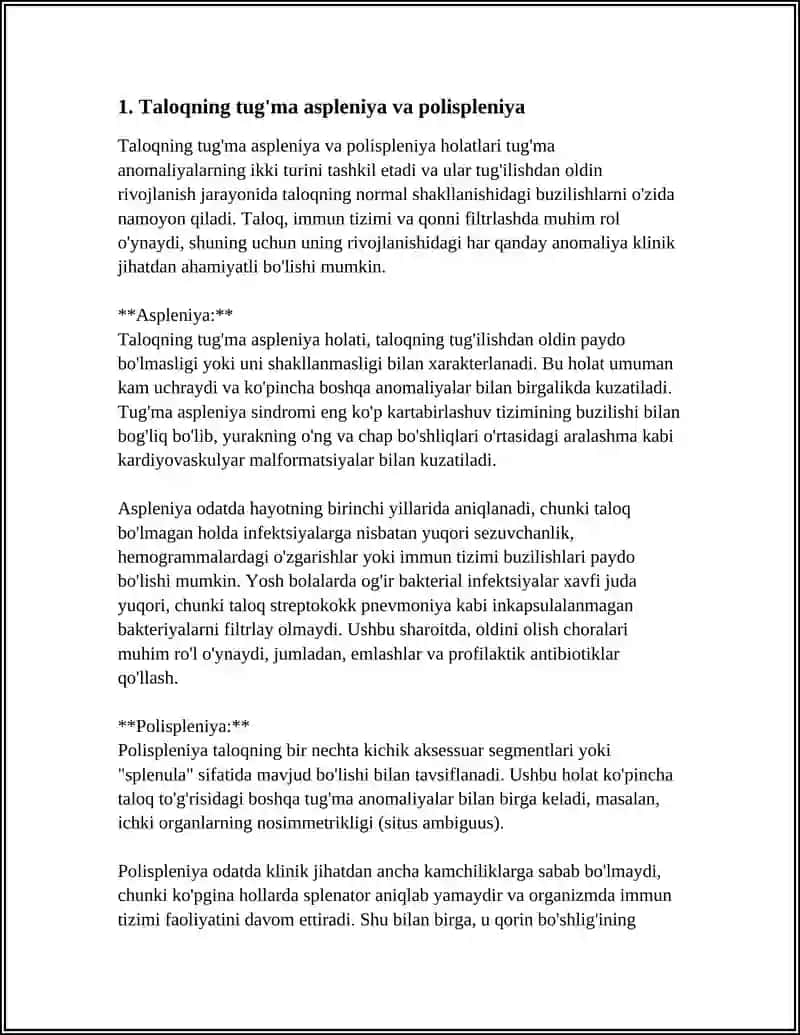 TALOQNING TUG'MA ANOMALIYALARI VA O'SMALARI, TIMUS RIVOJLANISH BUZILISHLARI 3