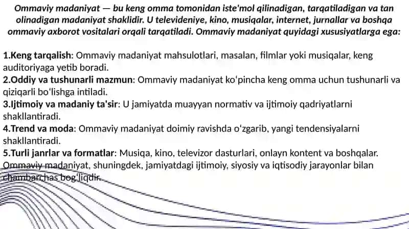 Ommaviy madaniyatning talab va takliflari 3