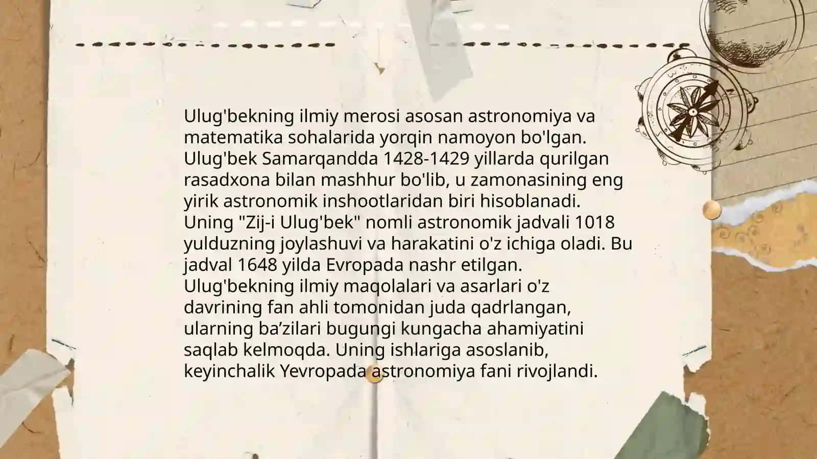 Ulug'bekning ilmiy merosi 3