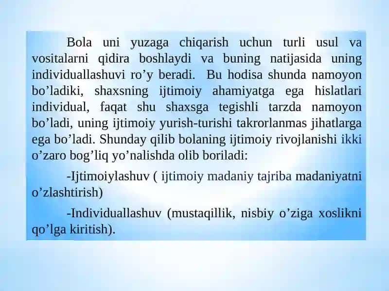 Ijtimoyilashuv tushunchasi jarayoni, vositalari. 3