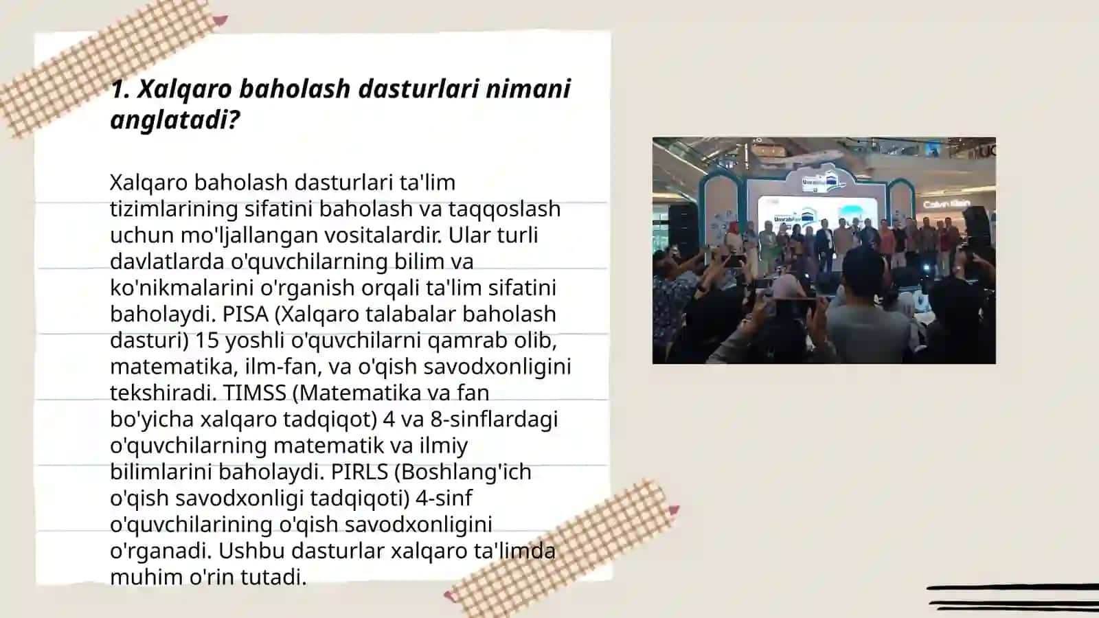 Xalqaro baholash dasturining òrni va ahamiyati 3