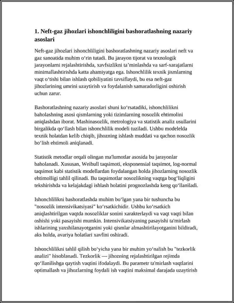 NEFT GAZ JIHOZLARI ISHONCHLILIGINI BASHORATLASH 3
