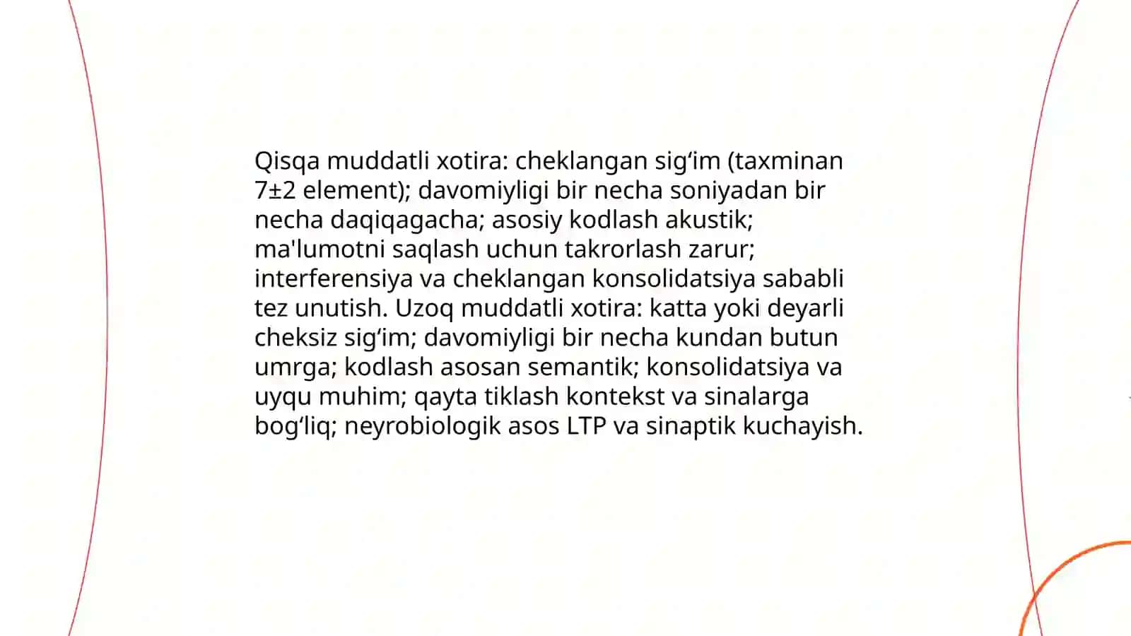 Xotira va Diqqat 3