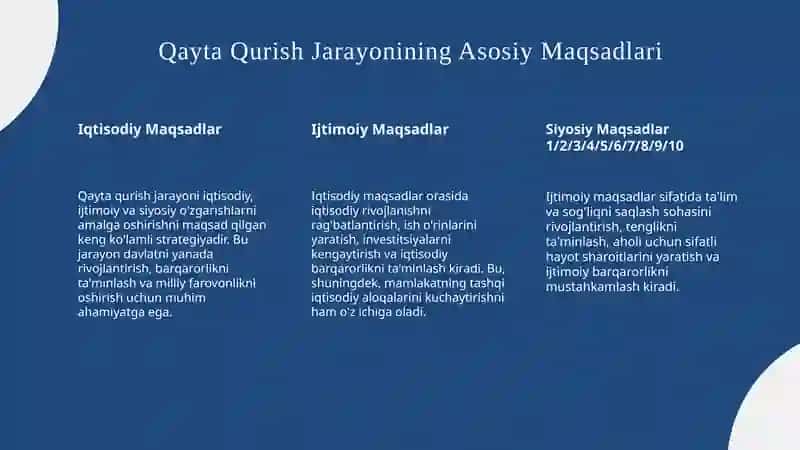Qayta Qurish Jarayonining Asosiy Maqsadlari 3