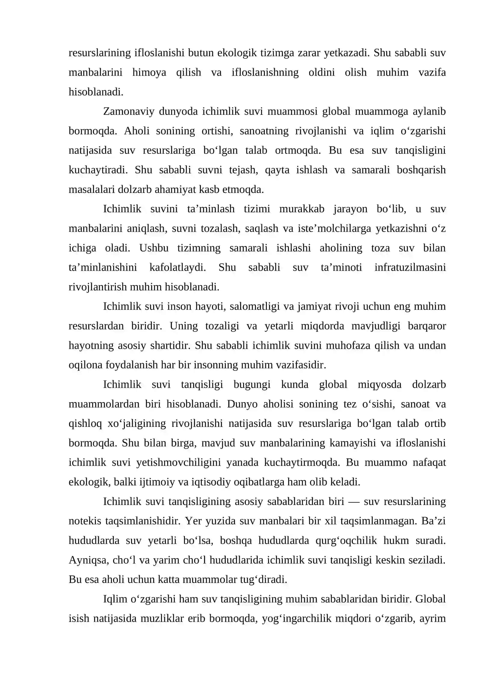 ICHIMLIK SUVI MUAMMOSI 3
