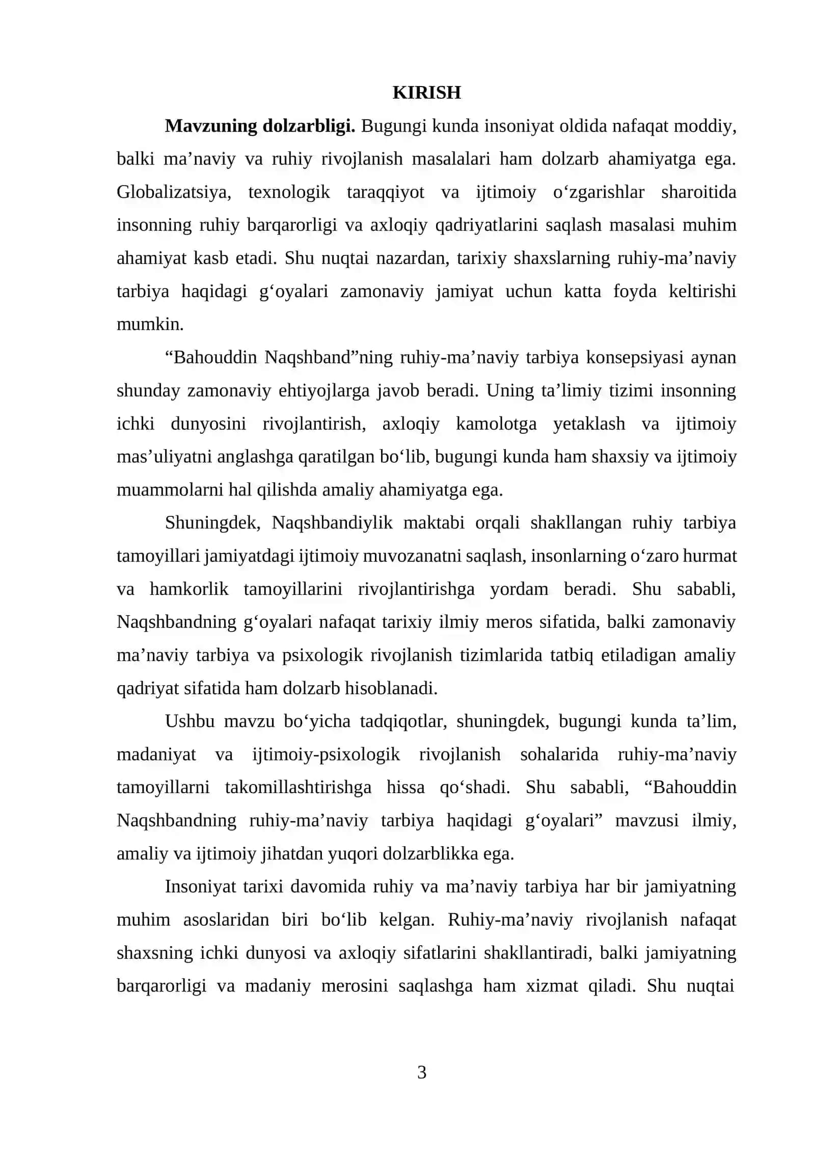 Bahouddin Naqshbandning ruhiy maʼnaviy tarbiya haqidagi gʻoyalari 3