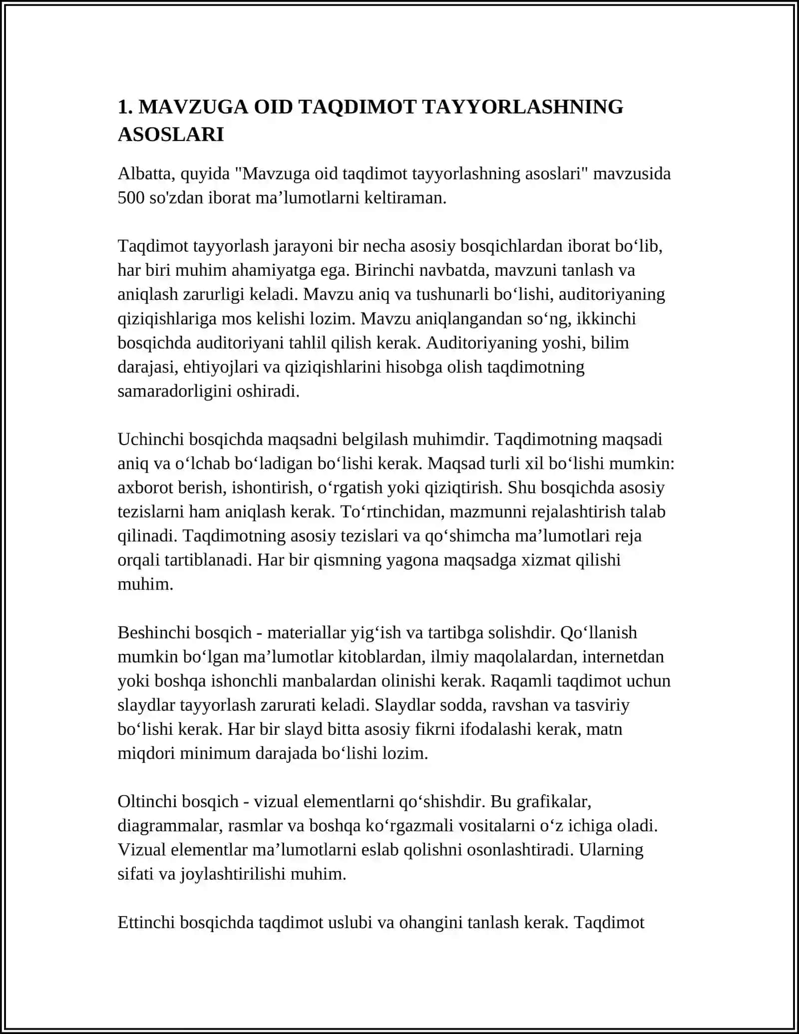 MAVZUGA OID TAQDIMOT TAYYORLASH 3