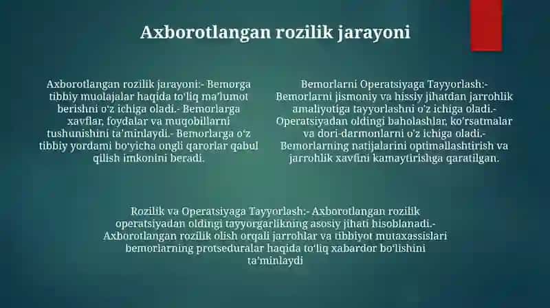 Bemorlarni Opertasiyaga Tayyorlash 3