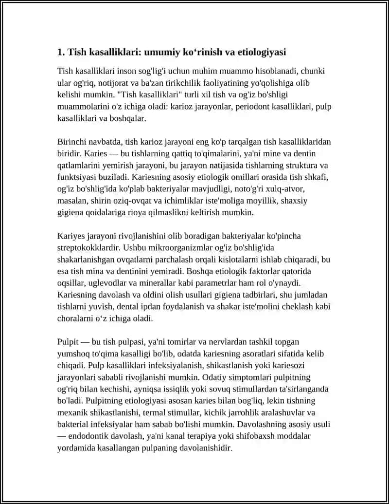 TISH KASSALIKLARI PULPIT KARIES PERIODONDID TASNİFİ DAVOLASH 3