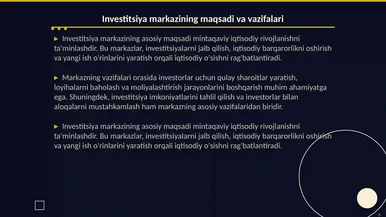 Investitsiya markazini boshqarish 3