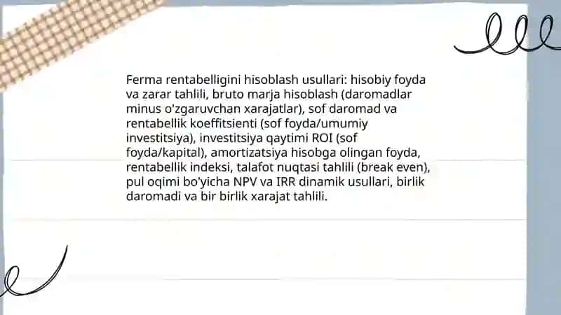 Fermalarni hisoblash usullari 3