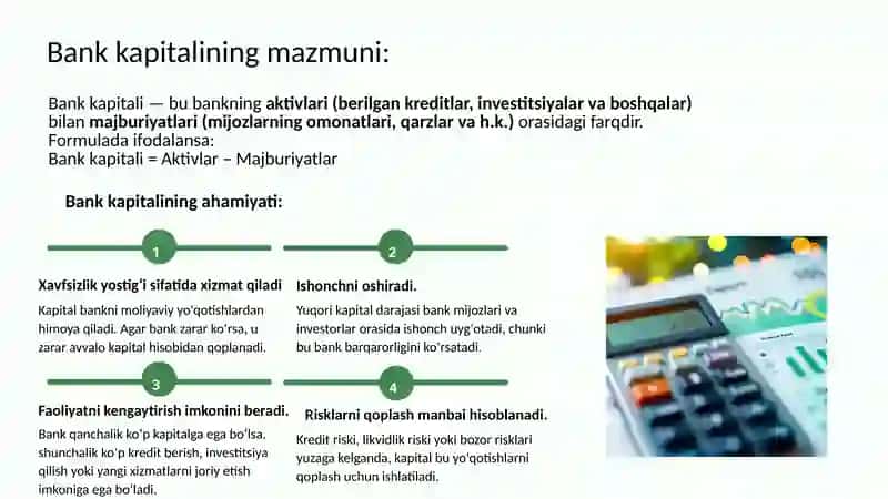 Bank kapitalini baholash usullari 3