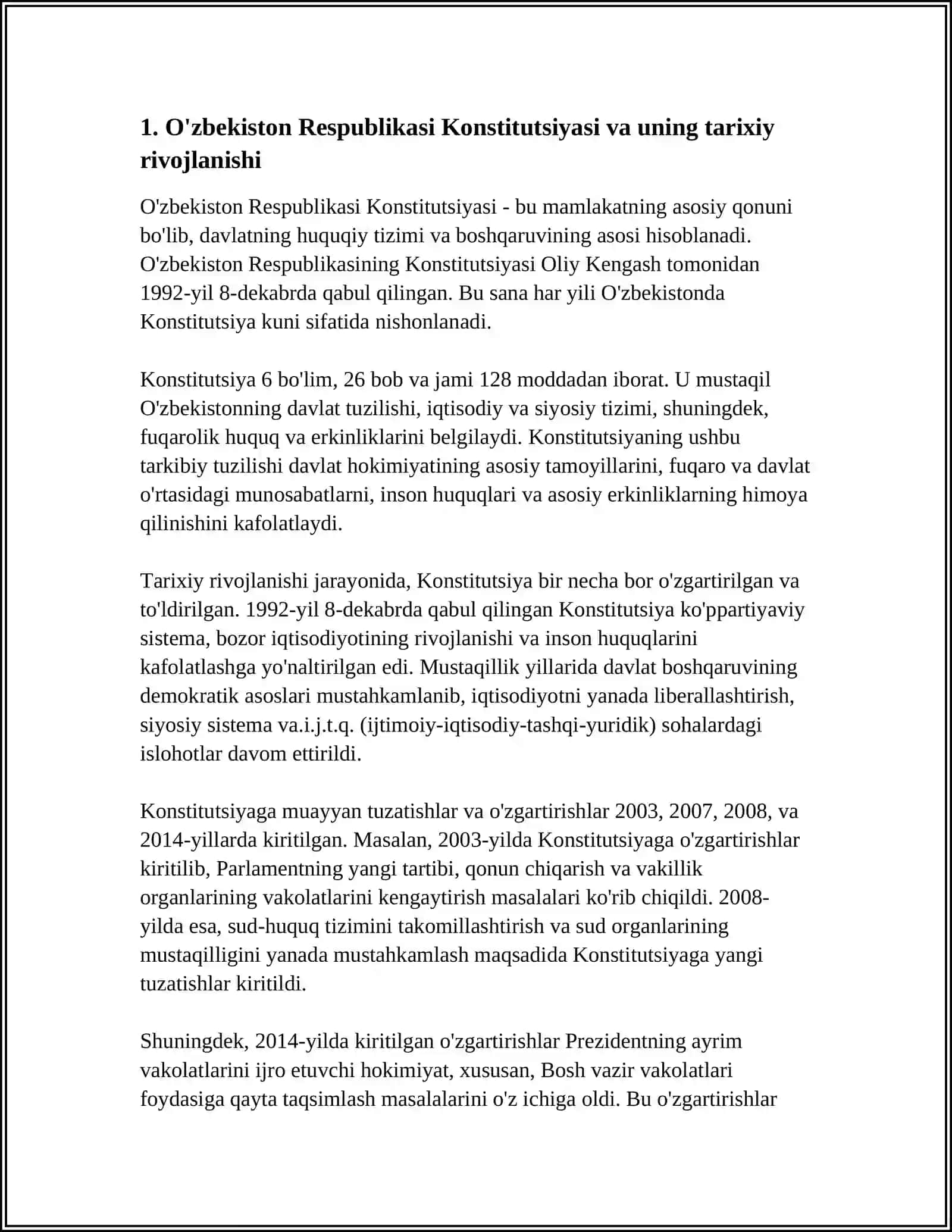 BUXORO DAVLAT UNIVERSITETI TARIX VA YURIDIK FAKULTETI YURISPRUDENSIYA KAFEDRASI 3
