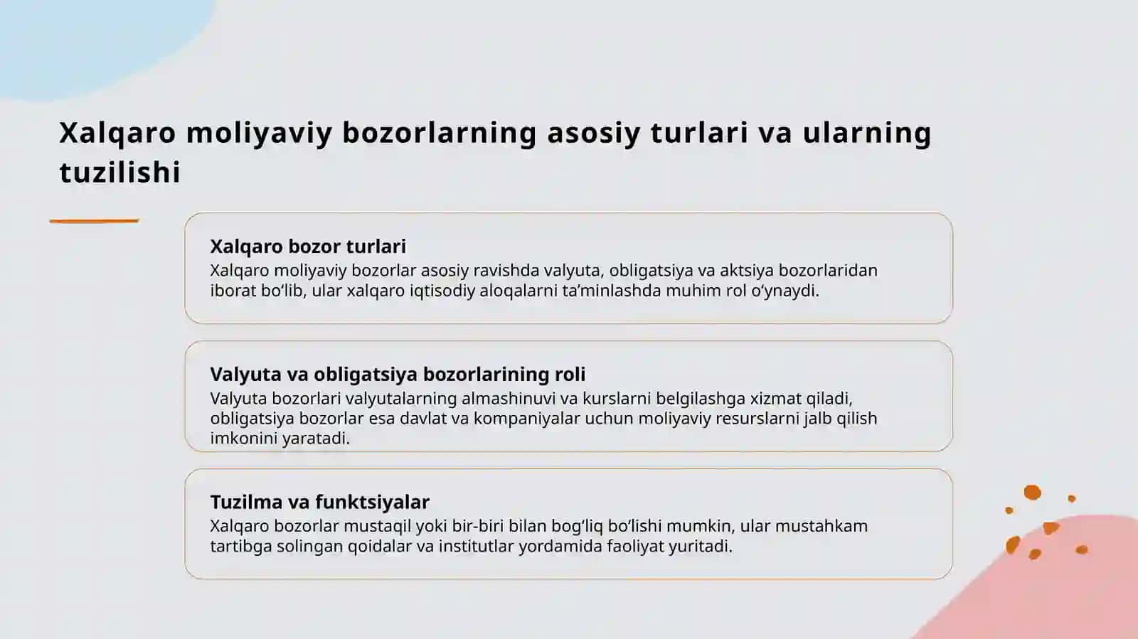 Xalgaro moliyaviy bozorlar va ularning funksiyalari 3