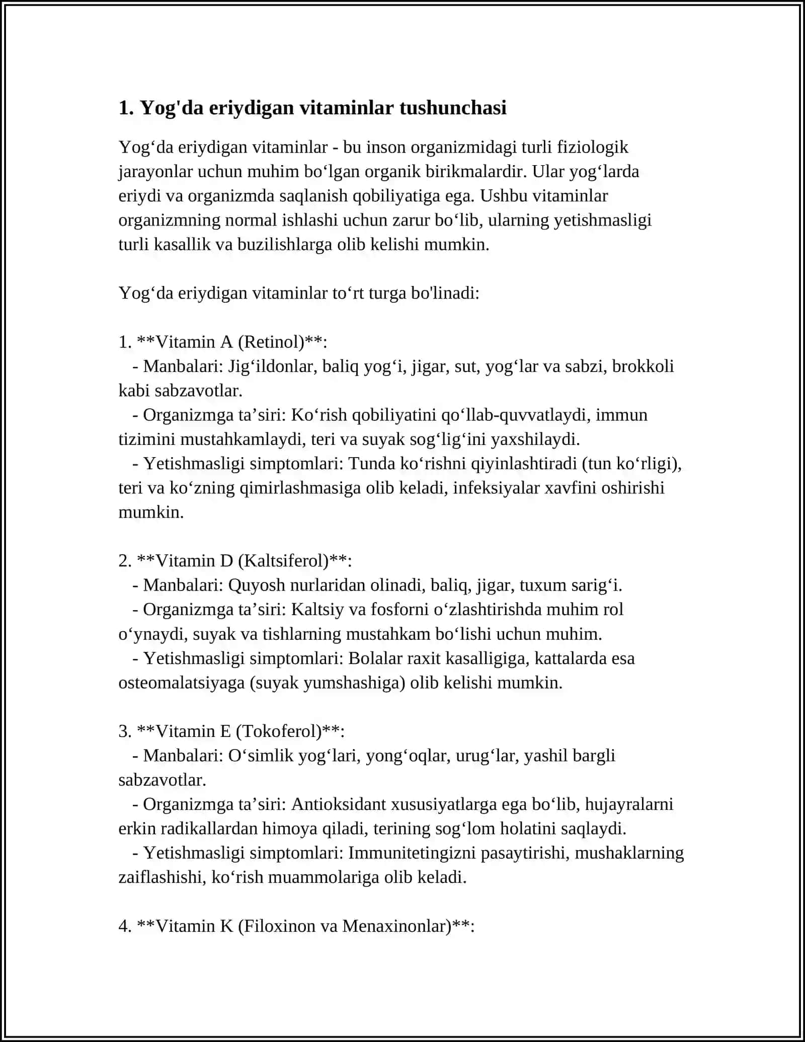 Yog'da eriydigan vitaminlar 3
