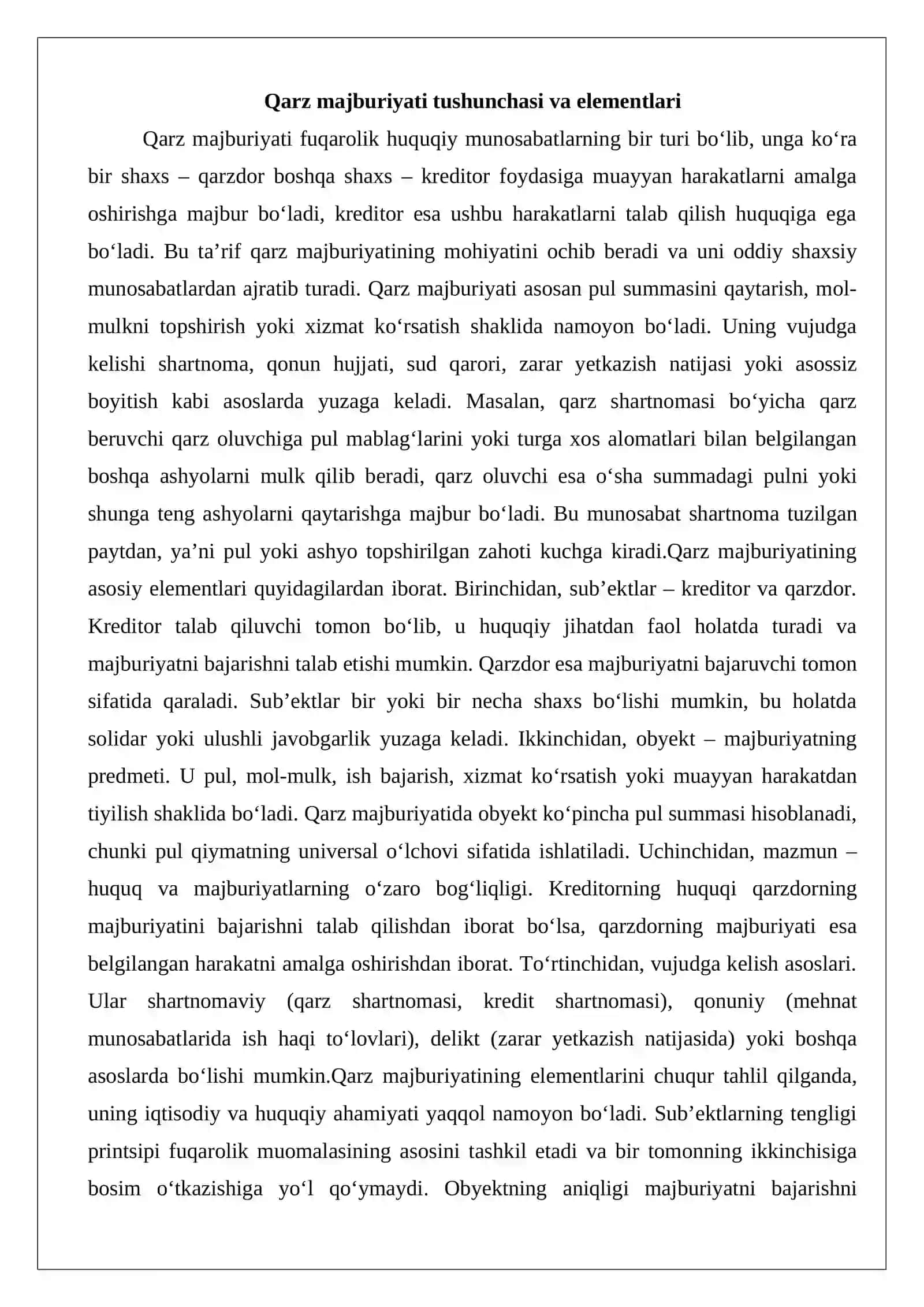 Qarz majburiyatlarining bajarilishini ta’minlash usullari 3