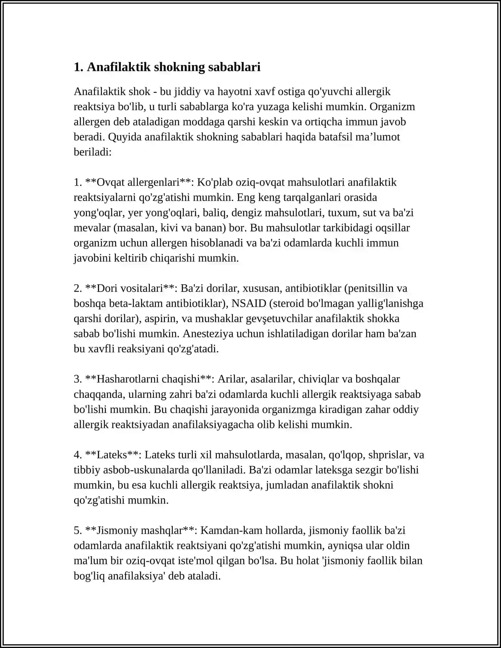 ANAFILAKTIK SHOK VA UNI DAVOLASH 3