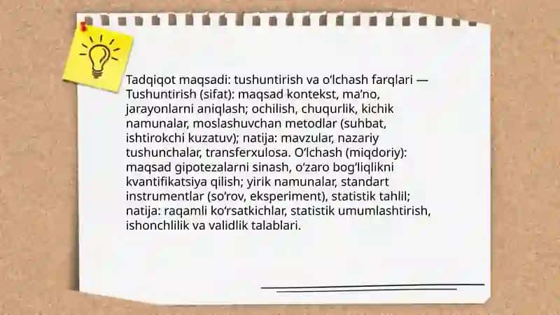 Tushuntirish va o'lcash farqlari 3