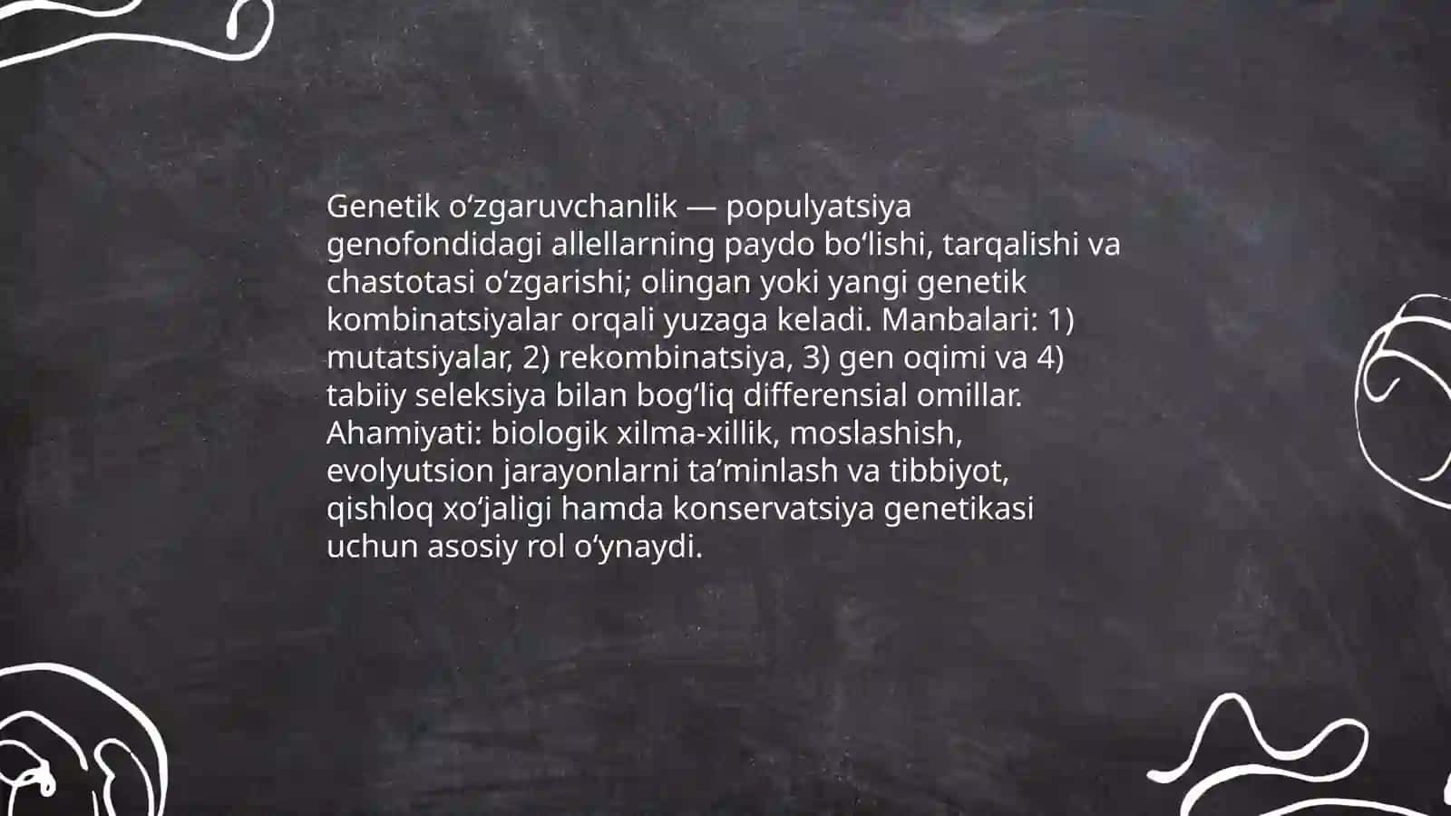 Genetik materialning oʻzgaruvchanligi 3