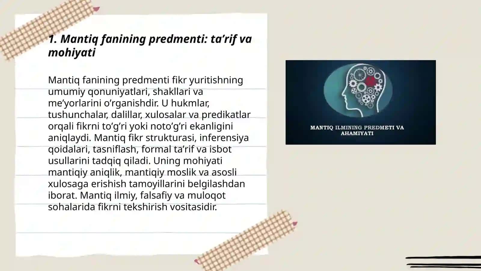 Mantiq fanining predmenti 3