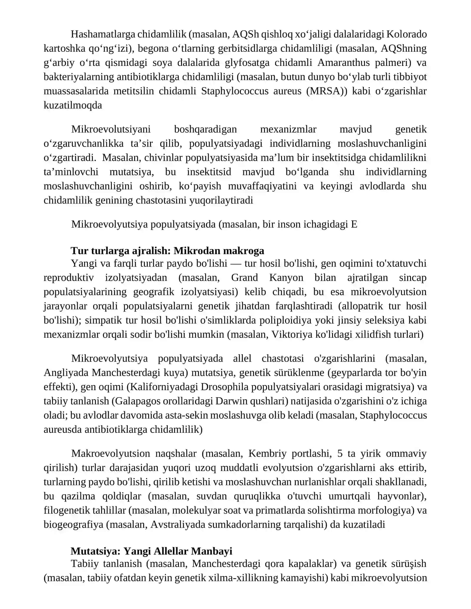 Mikroevolutsiya ta’limoti 3