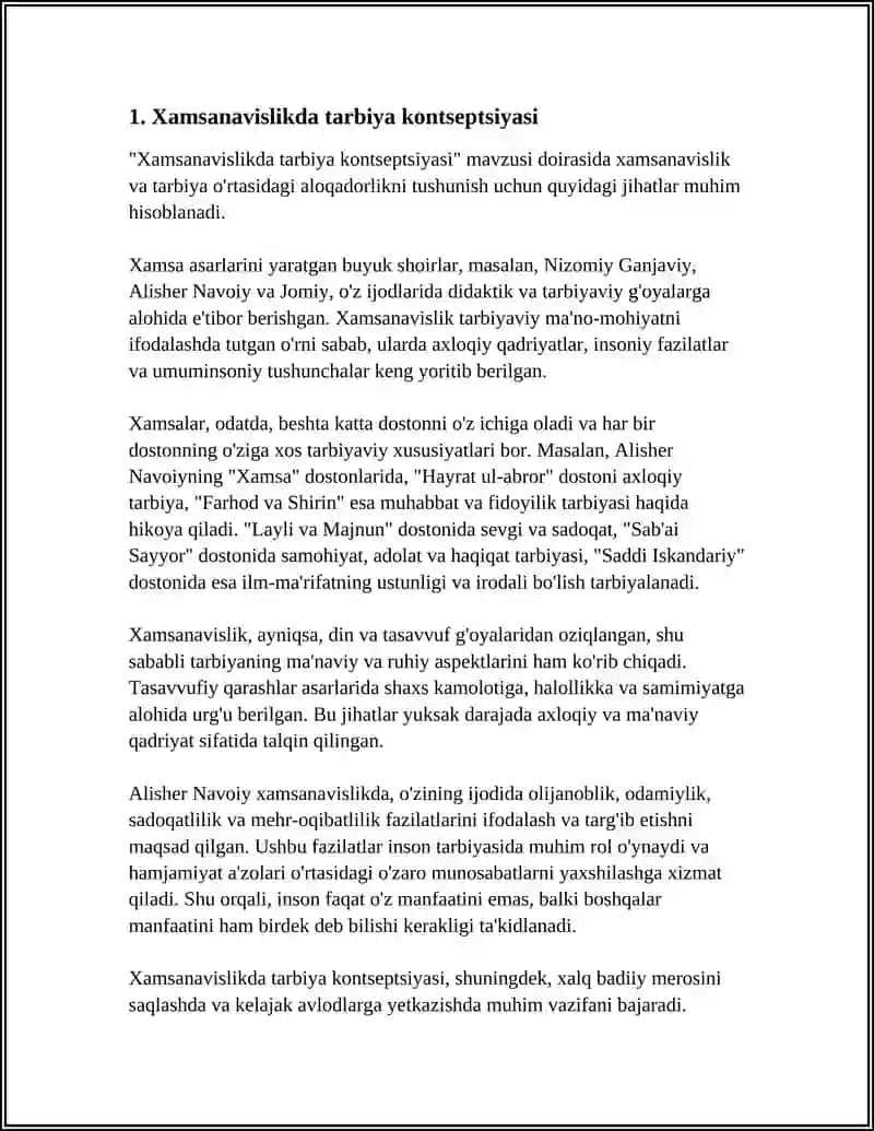 Xamsanavislik va Tarbiya 3