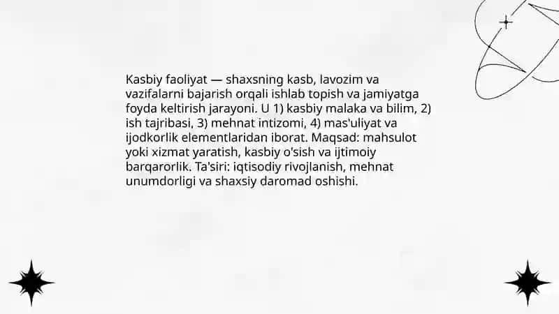 Kasbiy faoliyat 3