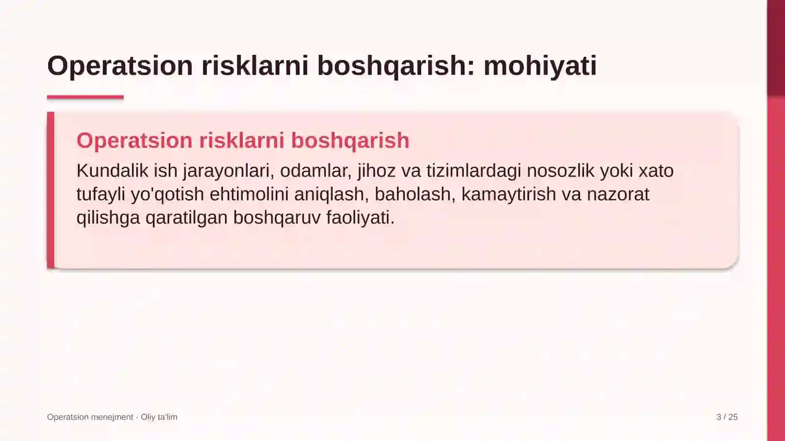 Echkichilikda operatsion risklarni boshqarish 3